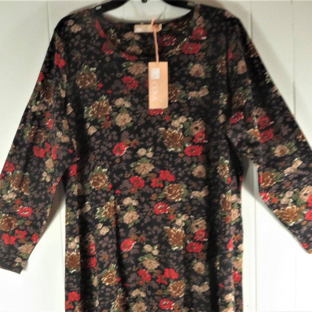 La Cera Vermont Country Store Dress Maxi LS Muu Muu Size XL NWT